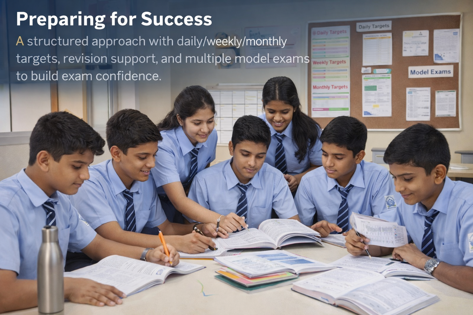 High school students studying together