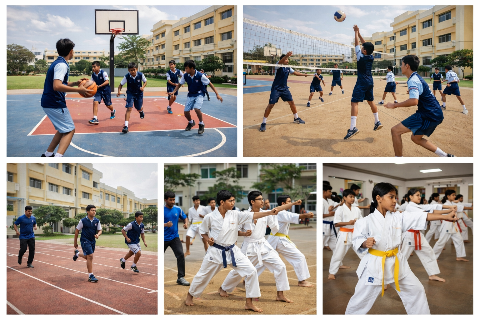 Students in sports activities